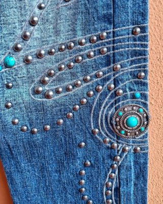 Jeans Yaz Gato Y2K borchie e Turchesi tg 28 (M)