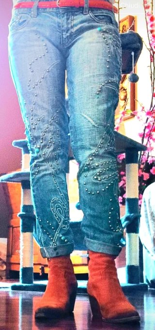 Jeans Yaz Gato Y2K borchie e Turchesi tg 28 (M)