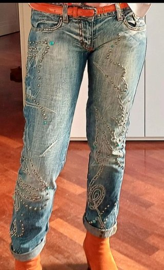 Jeans Yaz Gato Y2K borchie e Turchesi tg 28 (M)