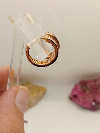 Pendientes Xuping Oro Laminado Piedras Rosas