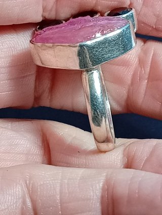 Anillo Plata Ley turmalina rosa y granate
