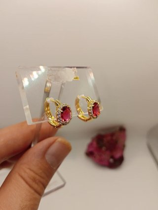 Pendientes Xuping Oro Laminado Rubí