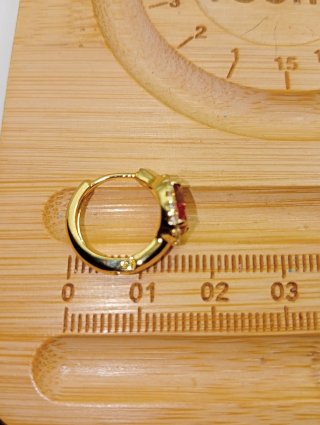 Pendientes Xuping Oro Laminado Rubí