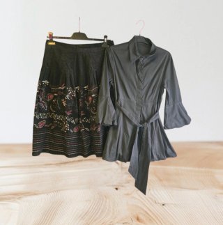Conjunto Nane Falda de regalo y Blusa Negra M