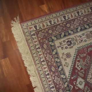 Tappeti lana beige e rosso