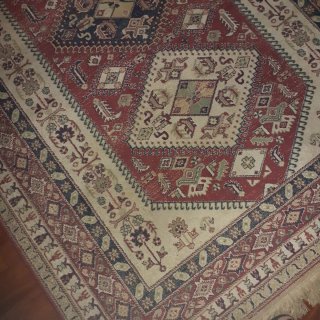 Tappeti lana beige e rosso