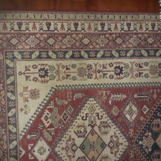 Tappeti lana beige e rosso