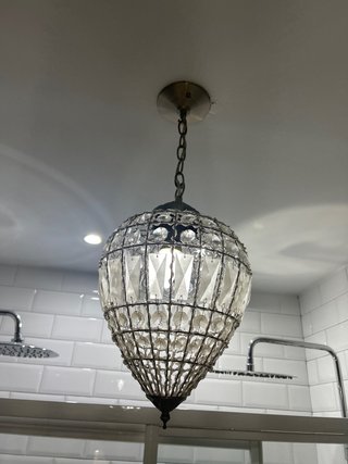 Lámpara colgante cristal y metal