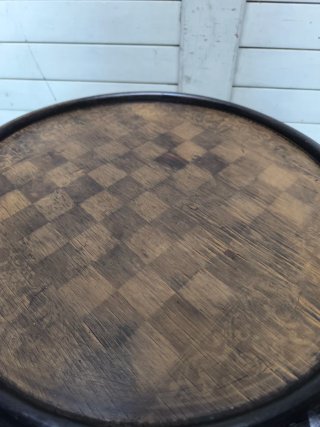Mesa café o juego, ajedrez madera. Antigua