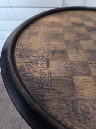 Mesa café o juego, ajedrez madera. Antigua