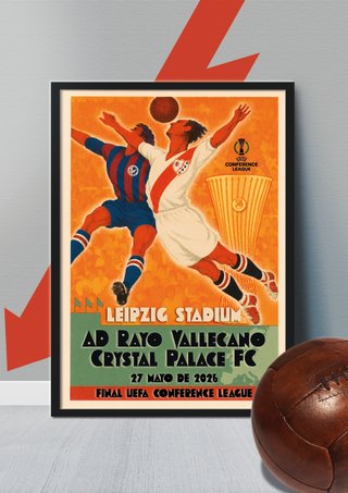 Cuadro RAYO VALLECANO Vintage Final Conference A3