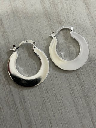 Orecchini cerchio argento 925 piatto