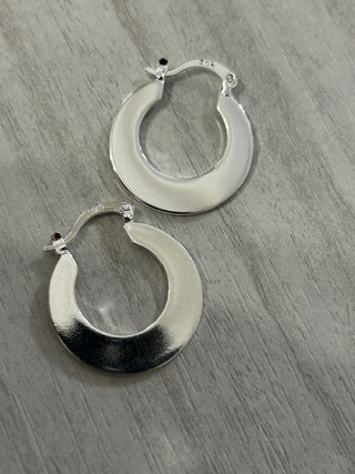 Orecchini cerchio argento 925 piatto