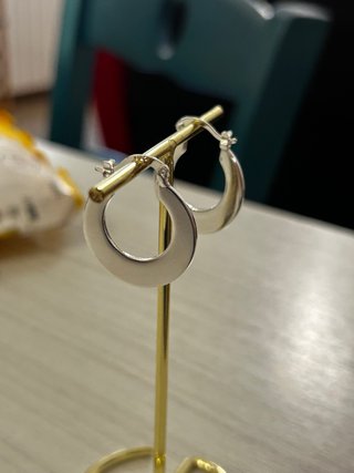 Orecchini cerchio argento 925 piatto