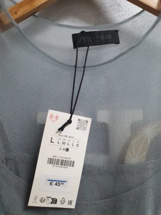 Blusa Zara con top semitransparente