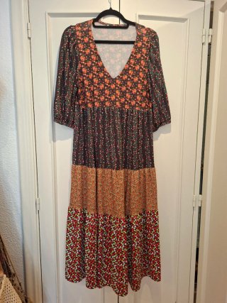 Vestido largo estampado hippy