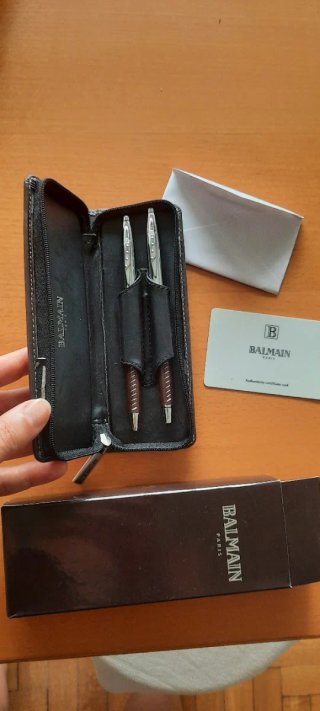 Set penna sfera e roller Balmain vintage