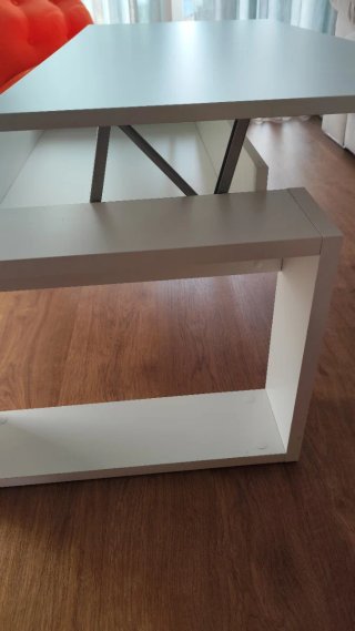 Mesita de centro elevable blanca