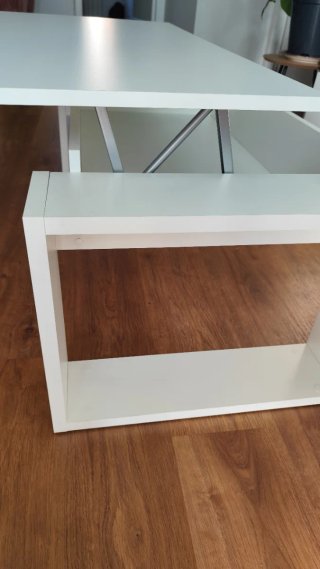 Mesita de centro elevable blanca