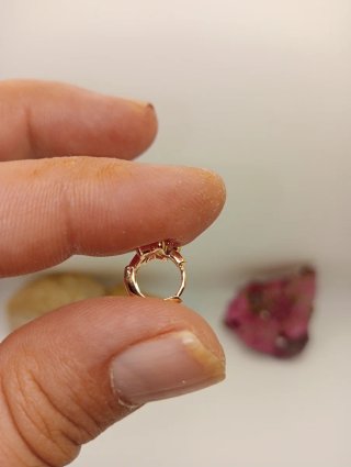 Pendientes Aro Estrella Rosa Xuping Oro Laminado