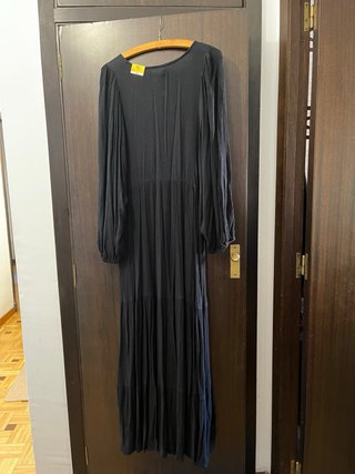 Vestido Lefties XL Negro Largo Sin Estrenar