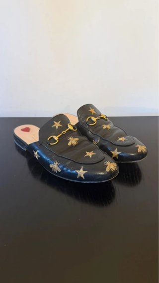 Mocassini Gucci Princetown Pelle Ricami Stelle Ape