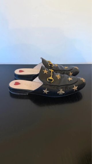 Mocassini Gucci Princetown Pelle Ricami Stelle Ape