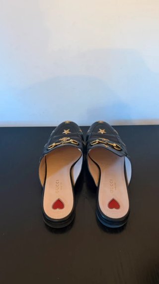 Mocassini Gucci Princetown Pelle Ricami Stelle Ape
