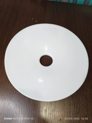 Pantalla lámpara cristal opalino blanco antigua