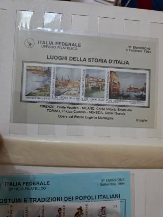 3 Foglietti Filatelia Italia Federale