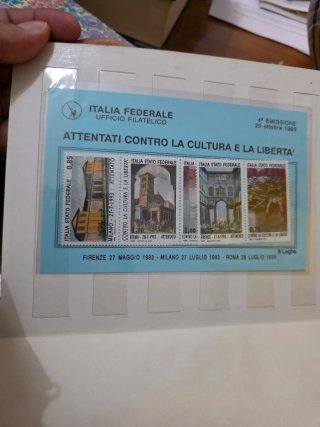 3 Foglietti Filatelia Italia Federale