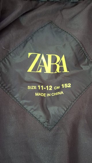 Plumífero Zara Kids Negro Talla 11-12 Años