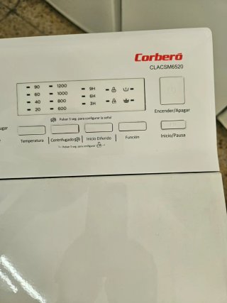 Lavadora Corberó 6.5kg 1200rpm Clase D.