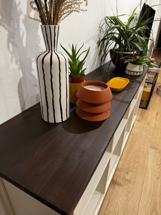 Aparador/Consola IKEA Hemnes Madera Blanca y nogal