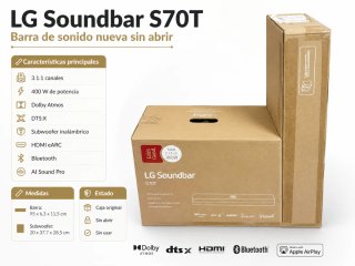 LG S70TY 3.1.1 400W Dolby Atmos + Sub — NUEVA