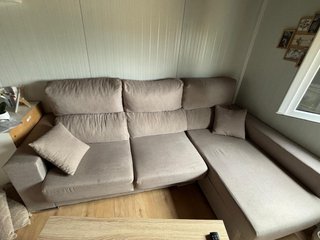 Sofá modular beige/gris tela