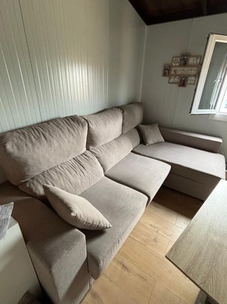 Sofá modular beige/gris tela