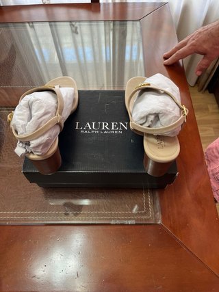Sandalias Ralph Lauren Beige y Doradas