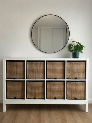 Cómoda Ikea 8 Cajas Mimbre Madera