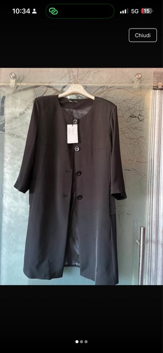 Cappotto Made in Italy Tg 44 Nero