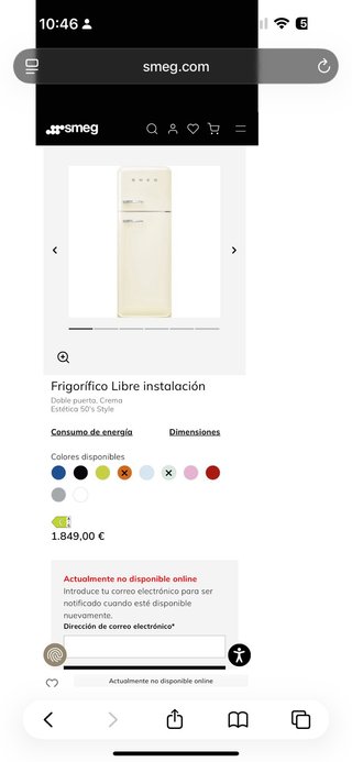 Nevera Smeg 50's Style Beige (nuevo)