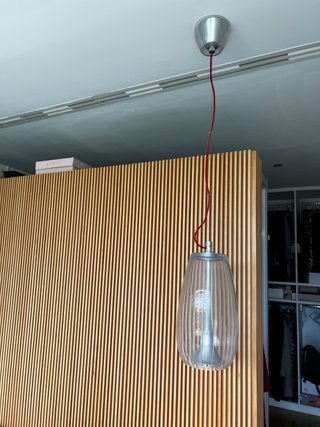 2 Lámparas colgante cristal y metal