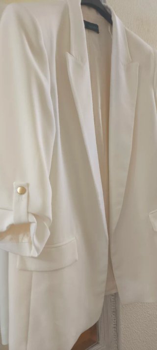 Blazer Zara Blanco Roto