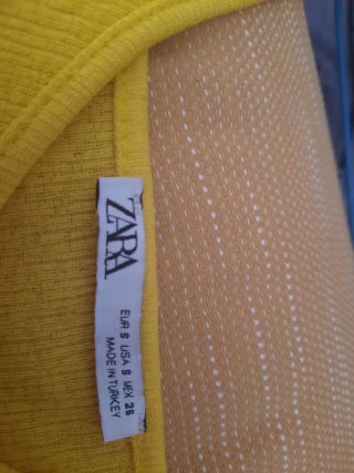 Vestido Zara Amarillo Tirantes Volantes Talla S