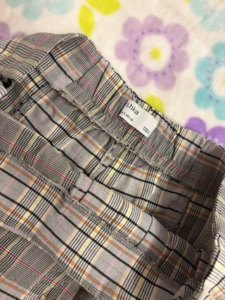 Falda pantalón cuadros gris