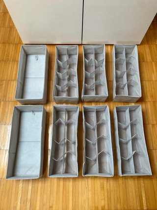 Organizer per cassetti grigio, 8 pezzi #470-1