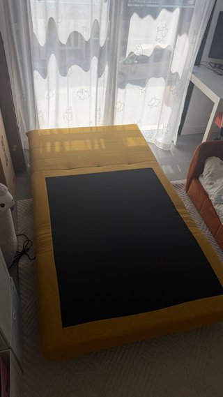 Sofá-cama 1 plaza tela y madera