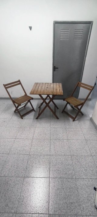 Mesa y 2 Sillas de Jardín Madera