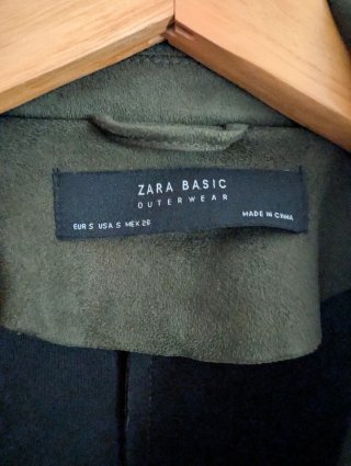 Chaqueta verde militar Zara Talla S