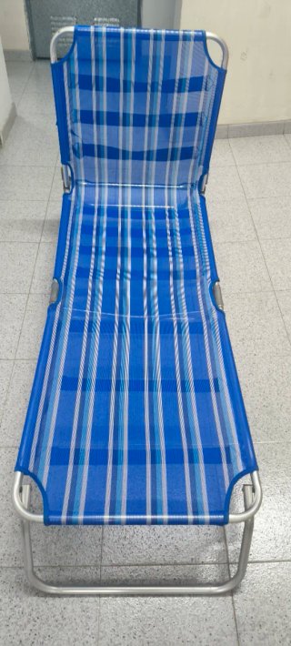 Hamaca Plegable Azul y Plateada